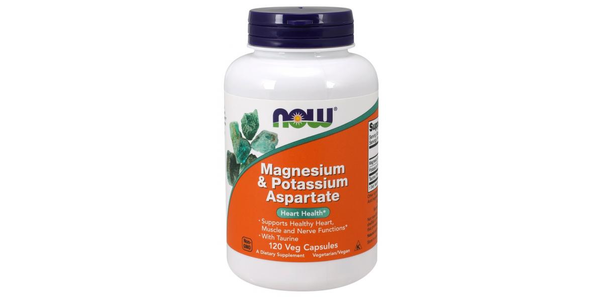 NOW Foods Magnesium & Potassium Aspartate with Taurine 120 vcaps