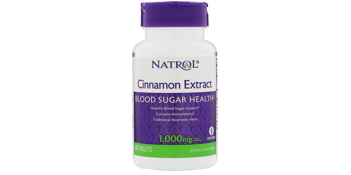 Natrol Cinnamon Extract, 1000mg 80 tablets Olivit.de Großhandel